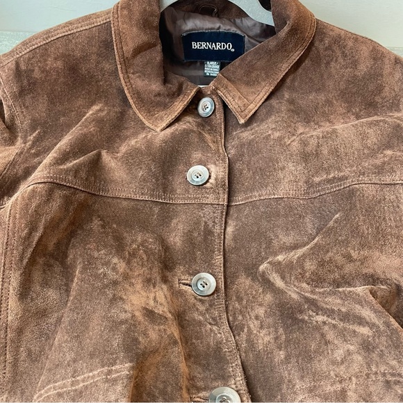 Bernardo Brown Suede Button-Front Jacket - Picture 8 of 13
